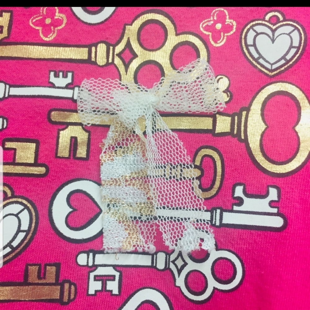 Justice Girls Top Hot Pink Heart - Picture 11 of 11